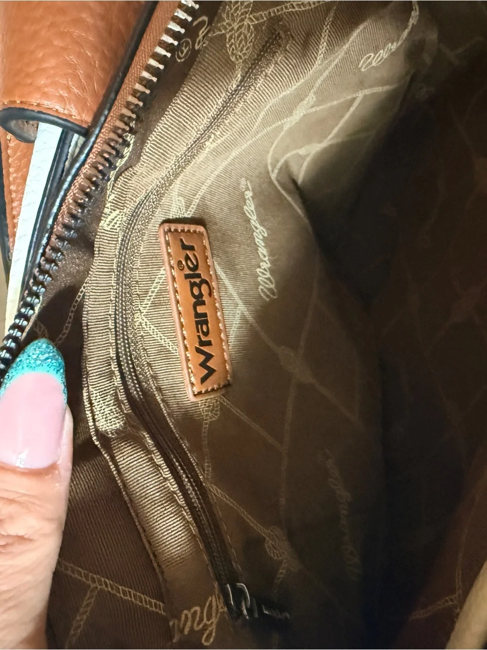 Wrangler Cream and Brown Two-Tone Backpack Tote